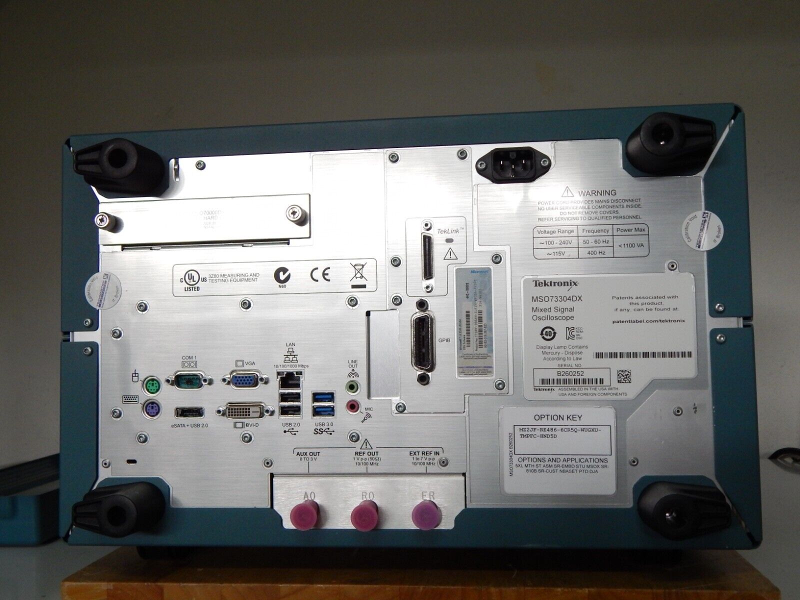 Tektronix MSO73304DX 33GHz, 100Gs/s, 4+16 Ch., mso oscilloscope,CAL,WIN7, NIST Tektronix MSO73304DX 33GHz, 100Gs/s, 4+16 Ch., mso oscilloscope,CAL,WIN7, NIST